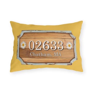 Personalized Zip Code Outdoor Lumbar Pillow: UV & Water Resistant