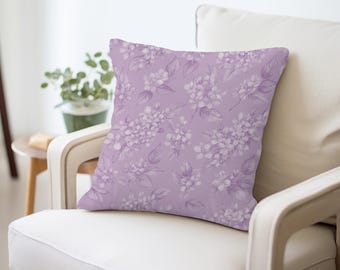 Lilac Pillow - Fine Quality Accent Cushion, Lavender Soft Throw Pillow, Purple Cozy Decor