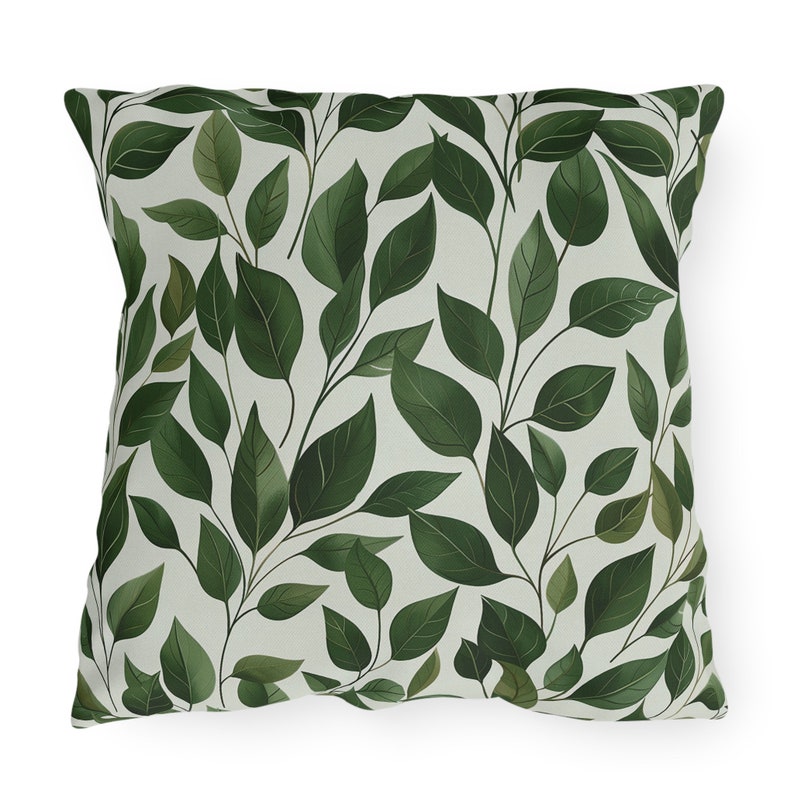 Green Leaf Outdoor Pillow