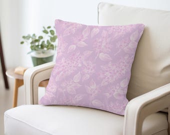 Lilac Floral Pillow: Soft Purple Home Decor Cushion