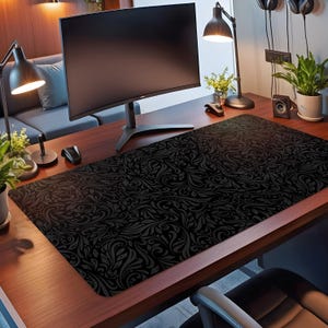 XL Desk Mat | Elegant Gothic Deskmat 18x36 | Goth Full Deskmat | Big Deskmat for Gaming & Workspaces, Stylish Office Accessories