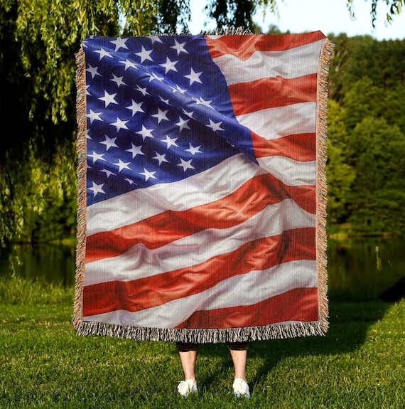Amerikanische Flagge gewebte Decke: 100% Baumwolle werfen