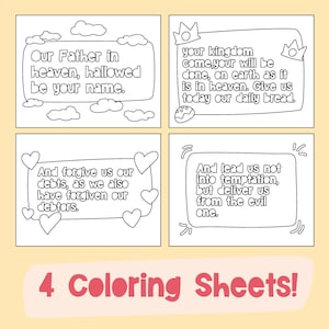 Lord&#39;s Prayer Coloring Sheet - Sunday School Activity - Printable