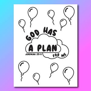 エレミヤ書 29章11節 子供向けぬり絵 - 神は私のために計画を持っておられます