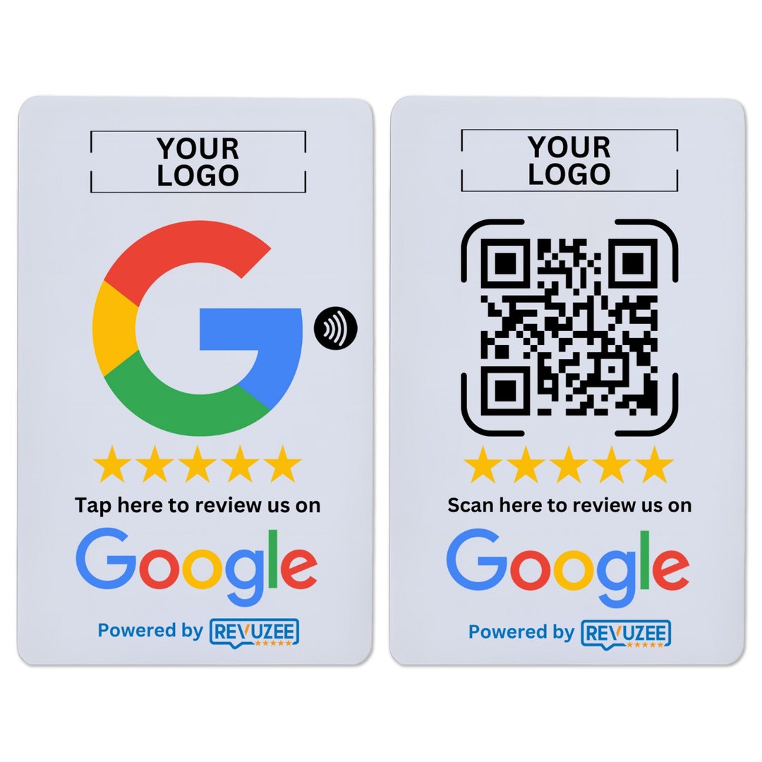 Custom Google NFC & QR Code Tap Card - Made With Your Business Logo ...