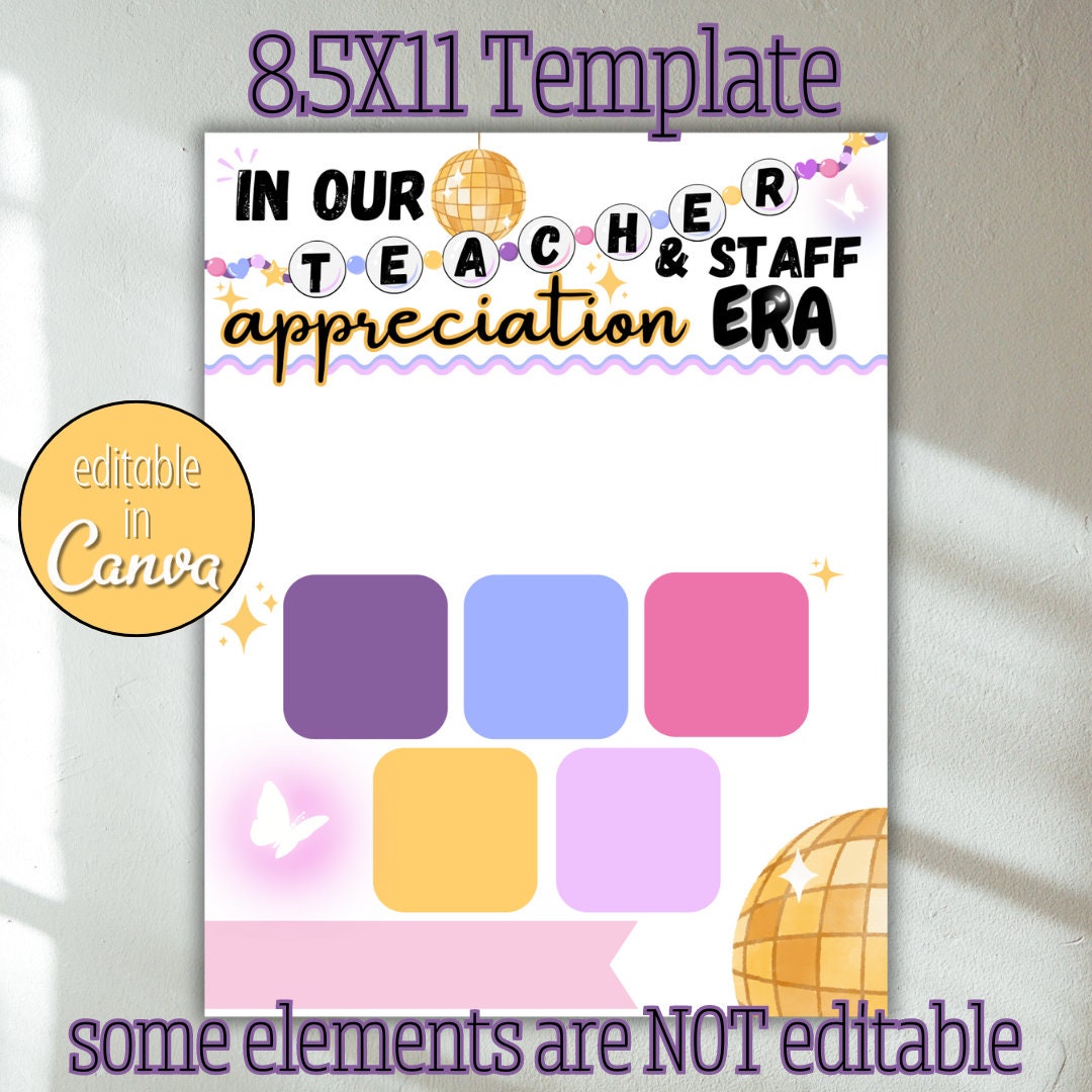 Teacher and Staff Appreciation Week Theme Flyer, Editable Canva ...