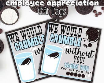 Snack Anhänger für Mitarbeiter, Lehrer, Krankenschwester. Sandwich Cookie druckbare Geschenkanhänger, Dankeschön-Tag, Snack-Tags, Keks