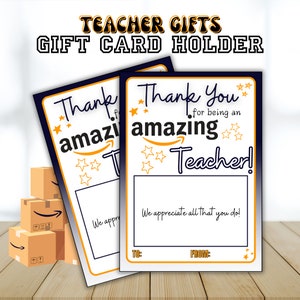 Amazing Teacher Gift Card Holder,  Coach, Staff, Employee Appreciation Thank You Gift, end of year thank you, INSTANT download