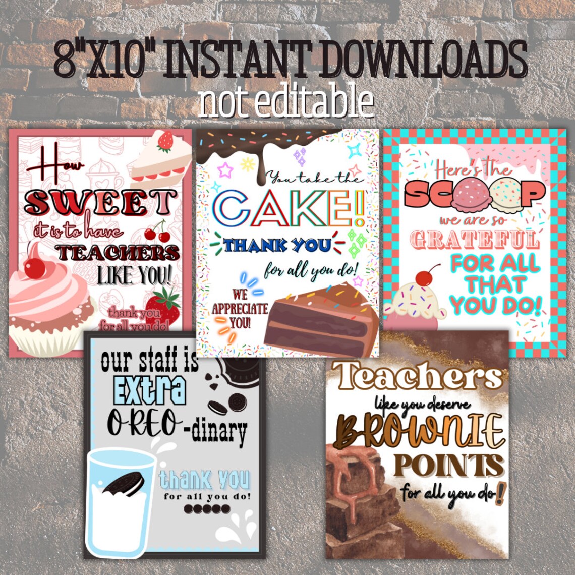 Appreciation Sign Printable Bundle for Staff Appreciation, Team ...