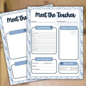 Teacher Favorite Things Questionnaire | Back to School Teacher Survey | Meet the Teacher Questionnaire | All About My Teacher Printable
