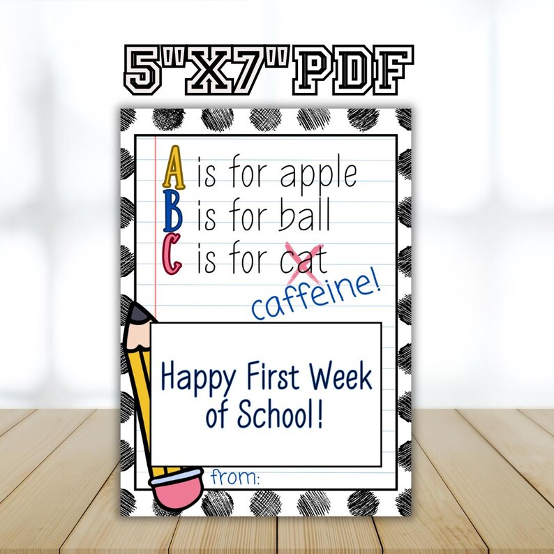 Back to School Teacher Gift · Printable Coffee Gift Card Holder · First ...