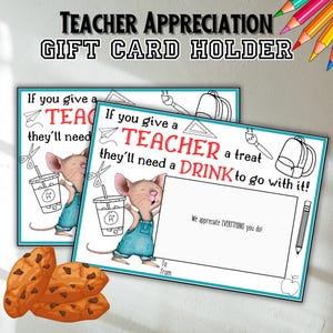 Se regali un biscotto a un insegnante, carta regalo di apprezzamento per l'insegnante, carta regalo per una bevanda con biscotti se regali un insegnante