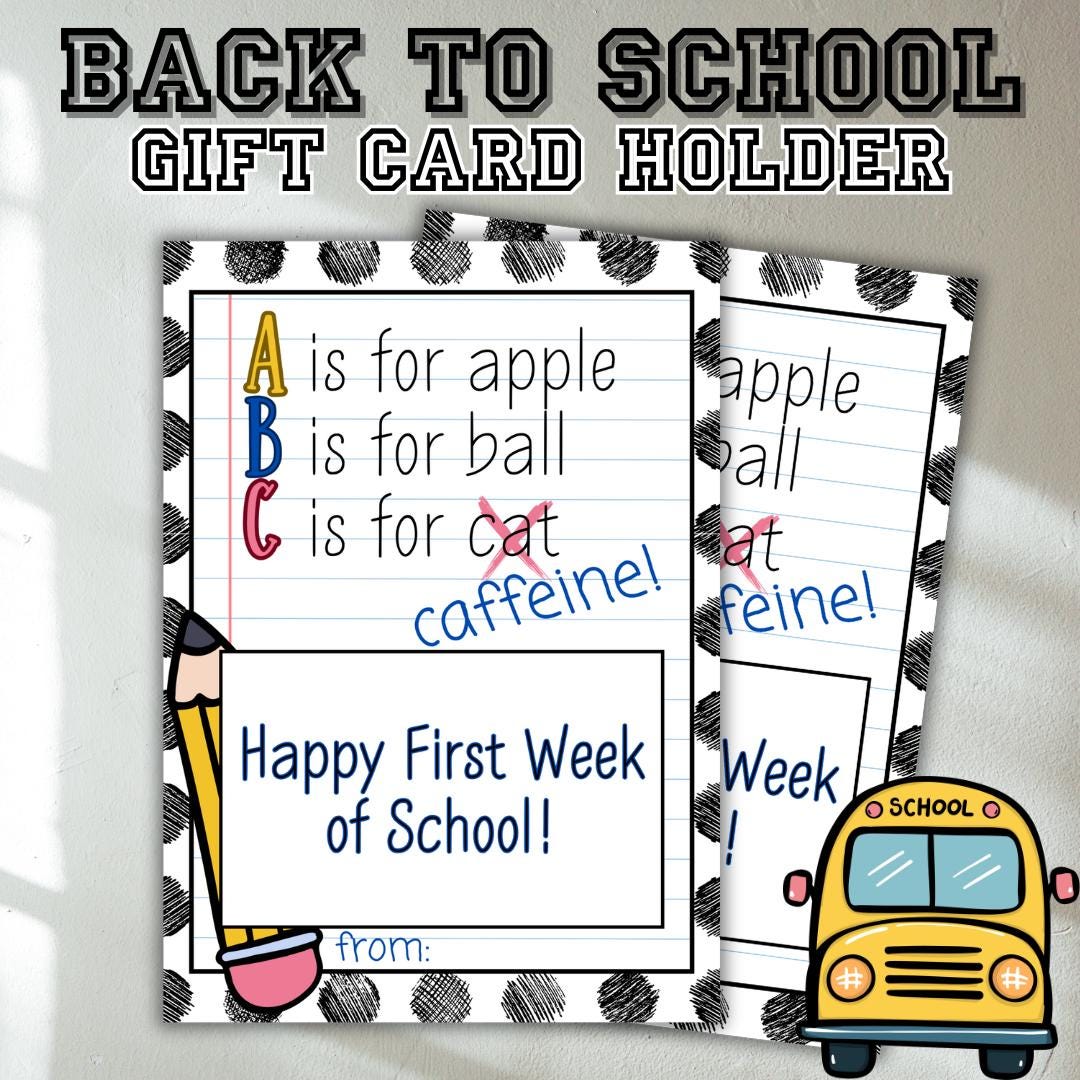 Back to School Teacher Gift · Printable Coffee Gift Card Holder · First ...