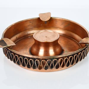 Metal Ashtray, Copper Ashtray, Vintage Ashtray, Original Gift, Cigarette Ashtray, Gift for Dad, Tobacciana Ashtray, Home decor, Gift for him