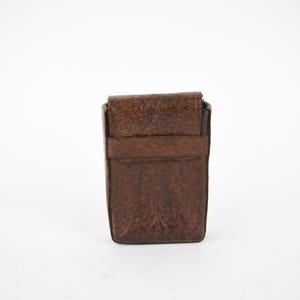 Tabacchiera in pelle vintage per sigarette, portasigarette in vera pelle marrone retrò, portasigarette portatile tascabile, accessorio rustico per fumatori