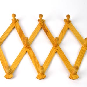 Vintage Expandable Wooden Hanger, Accordion Peg Rack, Wall Hook, Folding Coat Hanger, Vintage Home Decor, Mug Holder, Kitchen Rack