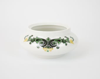 Vintage groene suikerpot, porseleinen keukencontainer, versierde suikerpot, retro-elegant decor