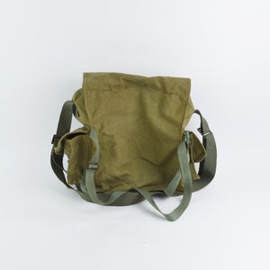 Vintage Canvas Bag for Gas Mask - Vintage Military Bag - Vintage Green Shoulder Bag - Vintage Messenger Bag, Gift for him, Vintage Haversack, Crossbody Bag