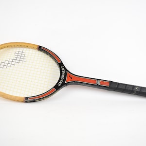 Vintage Belgian Tennis Racket Made of Wood with Leather Case - Retro Tennis Racquet - 80s Tennis Racket - Home Decor - Man Cave Decor