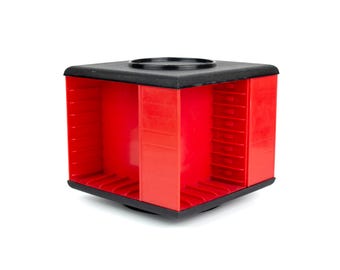 Vintage Cassette Rack, Spinning Cassette Box, Audio Holder, Rotating Stand, Tape Storage Case