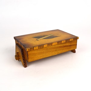 Vintage Cigarette Box - Cigarette Dispenser - Wooden Cigarette Storage Box - Smoker Accessory - Vintage Tobacciana - Tobacco Box, Home decor