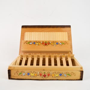 Portasigarette in legno vintage, scatola per sigarette vintage, portasigarette, capacità per 40 sigarette, arredamento per la casa, regalo di compleanno, regalo per papà