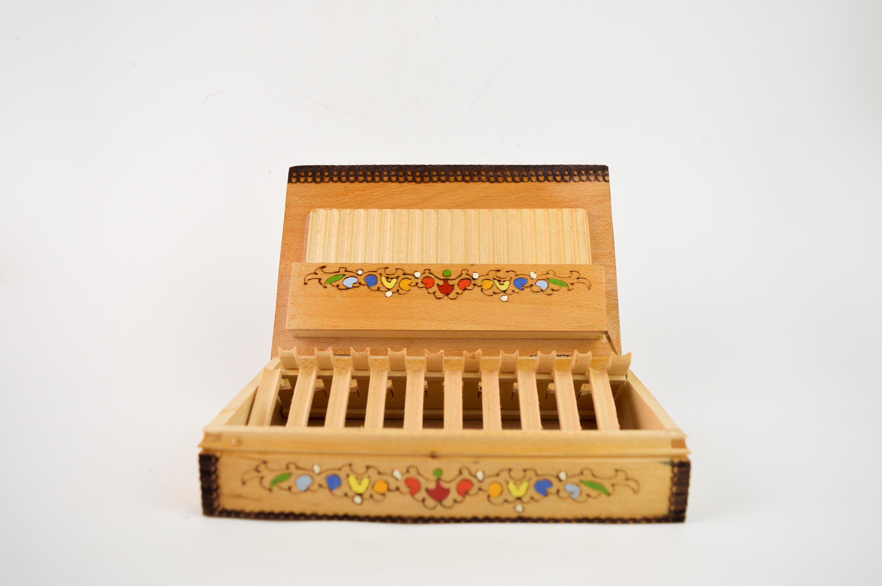 Vintage Wooden Cigarette Case, Vintage Cigarette Box, Cigarette Holder, Capacity for 40 Cigarettes, Home Decor, Birthday Gift, Gift for dad