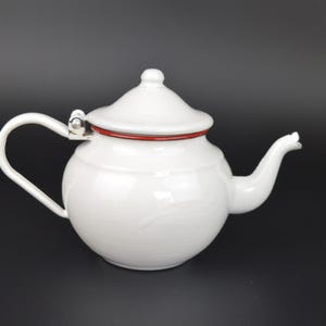 Vintage 700ml Enamel Teapot, Tourist Stove Top Kettle, Small Enameled Steel Coffee Pot, Rustic Enamelware Kitchen Decor, Made in Bulgaria