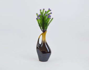 Vintage Ceramic Vase - Retro Ceramic Vase - Boho Home decor - Ceramic Brown Vase - Small Vintage Vase - Vintage Flower Vase - Pottery Vase