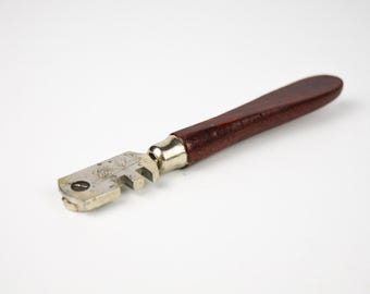 Vintage Metall Glasschneider, Deutsches Glasschneidewerkzeug, Sammlerstück, Wohndekor