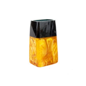 Vintage Catalin Pen Holder, Retro Orange Pencil Holder, Desk Organizer, Office Decor, Lava Flow