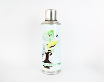 Vintage Metal Thermos made in China, Retro Vacuum Bottle, 2L Camping Flask with a Cup
