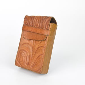 Tabacchiera vintage in pelle per sigarette, custodia in stile rustico vintage, scatola per sigarette vintage, regalo per papà, custodia in pelle, regalo originale per lui