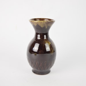 Vintage Ceramic Vase, Retro Natural Organic Vase, Boho Home Decor, Small Brown and Green Jug, Tabletop Decoration, Pottery Accessory