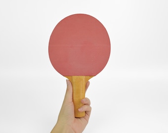 Vintage Table Tennis Racket, Retro Ping-Pong Nishava Paddle with Original Leather Case