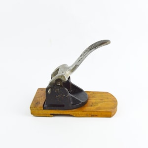 Vintage Hole Puncher, Retro Metal Paper Perforator, Office decor, Tool, Supplies