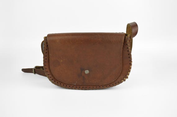 Vintage Leather Crossbody Bag, Retro Dark Brown Shoulder Bag, Handbag