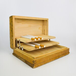 Retro Cigarettes Case, Old Cigarette Box, Wooden Cigarette Box, Rectangle-shaped box, Tobacco Case, Home Decor, Made in Bulgaria, 60 slots