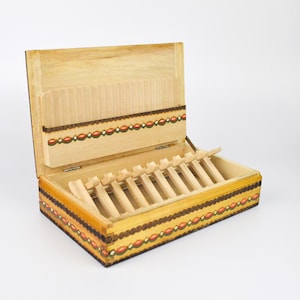 Portasigarette vintage, scatola per sigarette in legno vintage, vecchia scatola per sigarette, capacità per 40 sigarette, arredamento per la casa, regalo di compleanno, regalo per papà