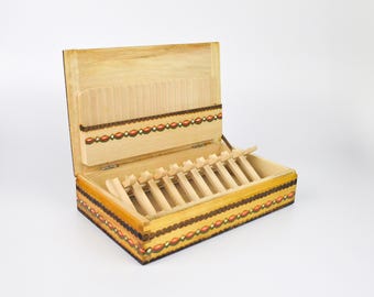 Vintage Cigarette Case, Vintage Wooden Cigarette Box, Old Cigarette Box, Capacity for 40 Cigarettes, Home Decor, Birthday Gift, Gift for dad