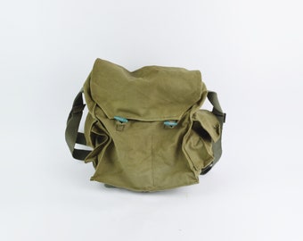 Bolso de lona vintage para máscara de gas - bolso militar vintage - bolso de hombro verde vintage - bolso mensajero vintage, regalo para él, mochila vintage