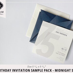 ミニマリストの誕生日招待状サンプルパック – 真夜中の空 | パーティー招待状 | 男性向け誕生日招待状 | 節目の誕生日招待状