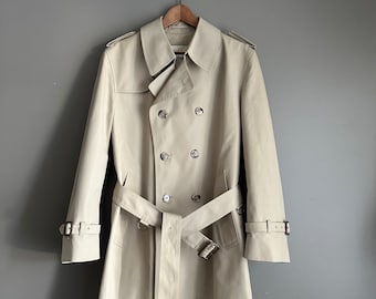 Vintage London Fog Maincoats, Men’s Beige Trench Coat, Double Breasted