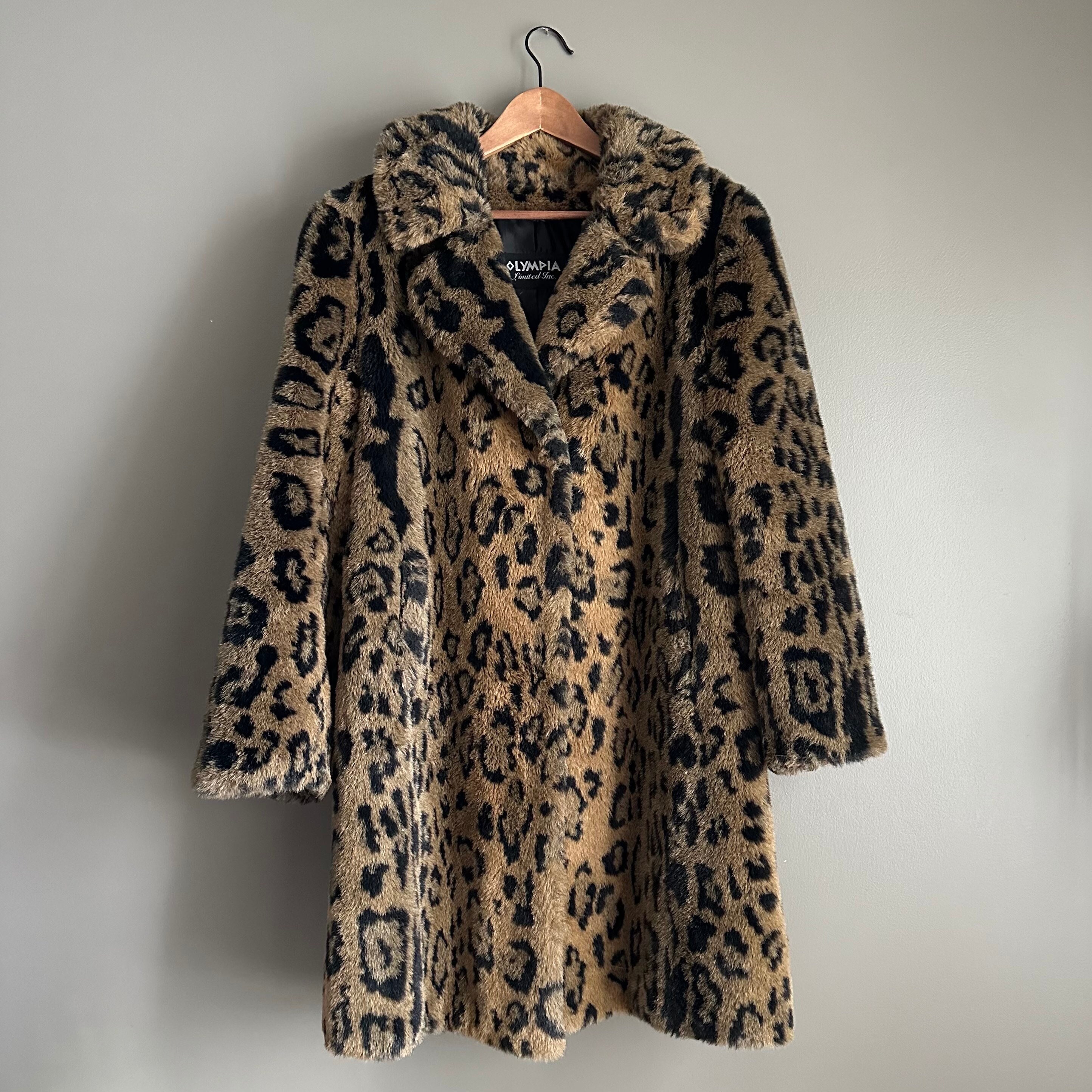 Leopard Print Faux Fur Coat, Animal Print Full Length Fake Fur Coat for  Women, Fluffy Boho Fur Coat, Vegan Fur, Belted Beige Faux Fur Coat 