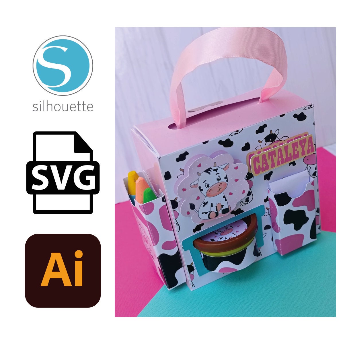 Play Doh Activity Box Template , SVG And DXF Template for Cricut and Silhoutte