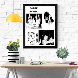 Sasuke Uchiha Manga Poster, Anime Poster Wall Decor Print.
