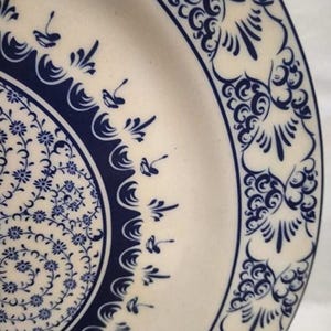 Handmade Ceramic Wall Plate 9", Authentic Halic Work Blue and White Pottery, Golden Horn Tezhip Art, Hand-Painted Iznik Chini, Unique Gift