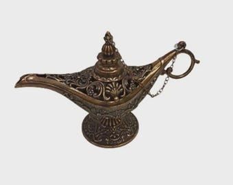 Quemador de incienso clásico decorativo de cobre de 14 cm / Porta incienso de metal vintage