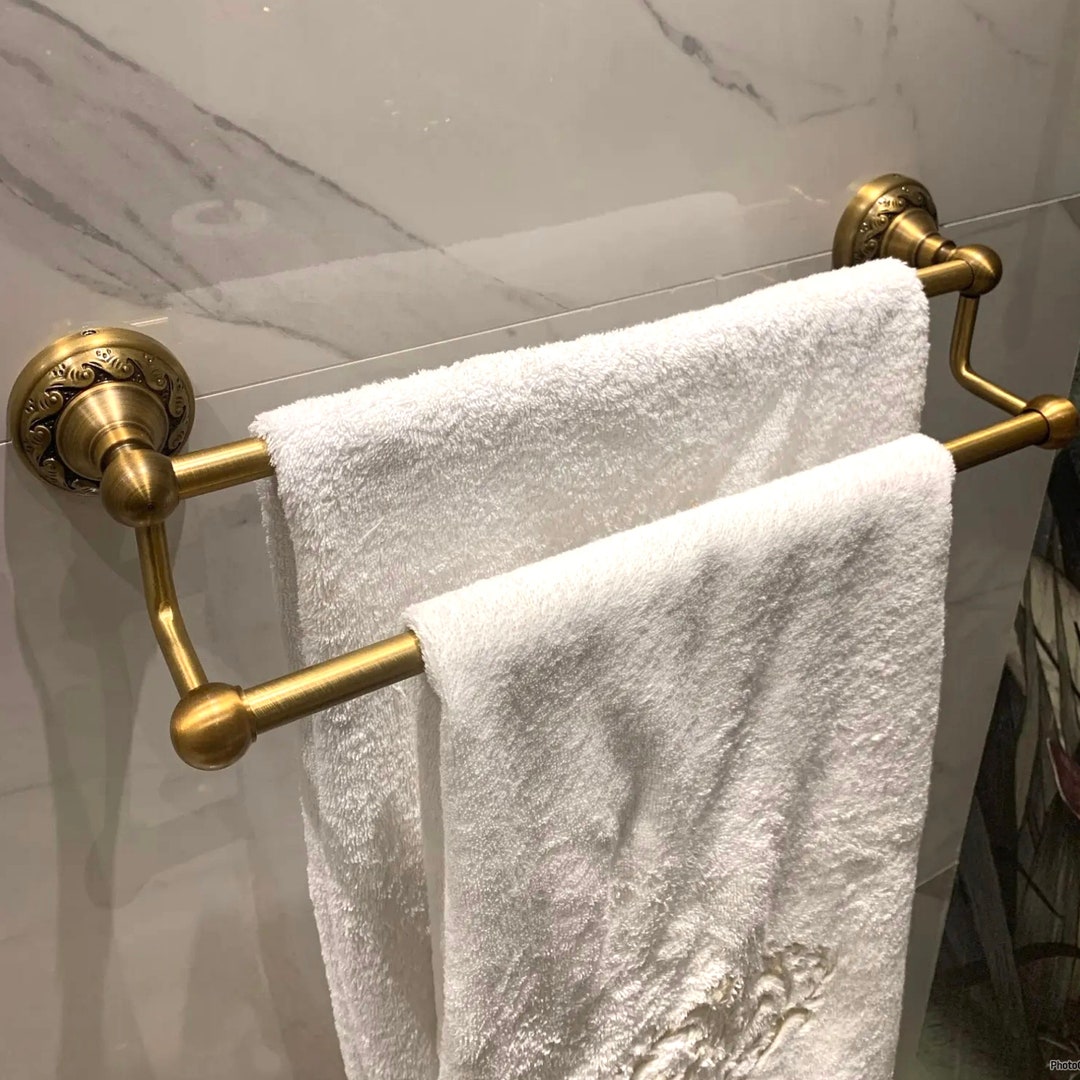 Antique Towel Rail Gold Towel Holder Brass Bathroom Accessories - Etsy