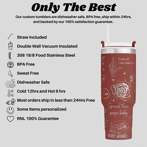 Dark Romance Reader Tumbler | Smut Lover Gift | Spicy Bookish Cup | Laser Engraved Stainless Steel Drinkware for BookTok Fans image 7